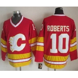 Calgary Flames #10 Gary Roberts Red CCM Throwback Stitched NHL Jersey