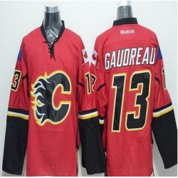 Calgary Flames #13 Johnny Gaudreau Red Stitched NHL Jersey