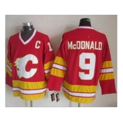 Calgary Flames #9 Lanny McDonald Red CCM Throwback Stitched NHL Jersey