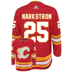 Men Calgary Flames 25 Jacob Markstrom Red Stitched NHL Jersey