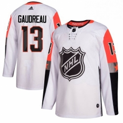 Mens Adidas Calgary Flames 13 Johnny Gaudreau Authentic White 2018 All Star Pacific Division NHL Jersey 