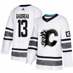 Mens Adidas Calgary Flames 13 Johnny Gaudreau White 2019 All Star Game Parley Authentic Stitched NHL Jersey 