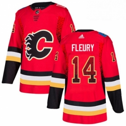 Mens Adidas Calgary Flames 14 Theoren Fleury Authentic Red Drift Fashion NHL Jersey 