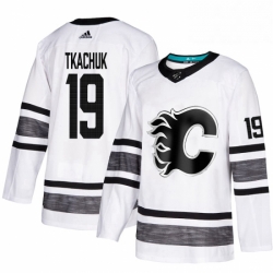 Mens Adidas Calgary Flames 19 Matthew Tkachuk White 2019 All Star Game Parley Authentic Stitched NHL Jersey 