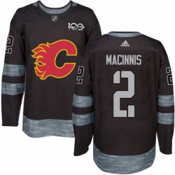 Mens Adidas Calgary Flames 2 Al MacInnis Authentic Black 1917 2017 100th Anniversary NHL Jersey 