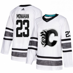 Mens Adidas Calgary Flames 23 Sean Monahan White 2019 All Star Game Parley Authentic Stitched NHL Jersey 
