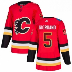 Mens Adidas Calgary Flames 5 Mark Giordano Authentic Red Drift Fashion NHL Jersey 