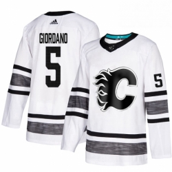 Mens Adidas Calgary Flames 5 Mark Giordano White 2019 All Star Game Parley Authentic Stitched NHL Jersey 