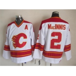 NHL Calgary Flames #2 Al MacInnis White CCM Throwback Jerseys
