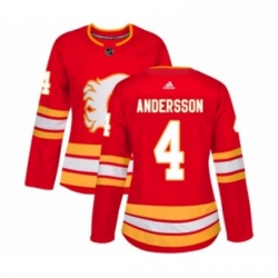 Womens Adidas Calgary Flames 4 Rasmus Andersson Premier Red Alternate NHL Jersey 