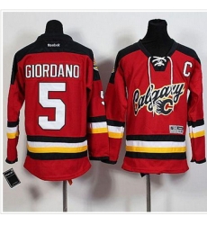Calgary Flames #5 Mark Giordano Red Alternate Stitched Youth NHL Jersey