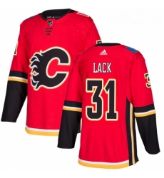 Youth Adidas Calgary Flames 31 Eddie Lack Premier Red Home NHL Jersey 