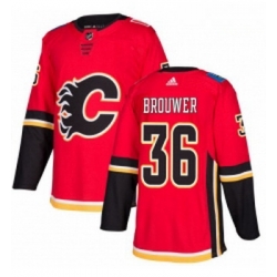 Youth Adidas Calgary Flames 36 Troy Brouwer Premier Red Home NHL Jersey 