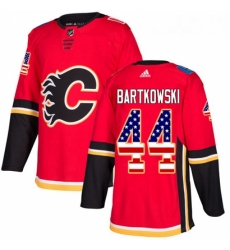 Youth Adidas Calgary Flames 44 Matt Bartkowski Authentic Red USA Flag Fashion NHL Jersey 