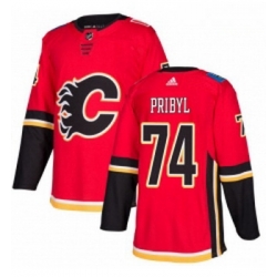 Youth Adidas Calgary Flames 74 Daniel Pribyl Authentic Red Home NHL Jersey 