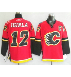kids Calgary Flames 12 Jarome Iginla red youth jerseys