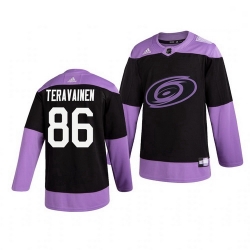 Hurricanes 86 Teuvo Teravainen Black Purple Hockey Fights Cancer Adidas Jersey