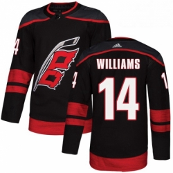 Mens Adidas Carolina Hurricanes 14 Justin Williams Premier Black Alternate NHL Jersey 