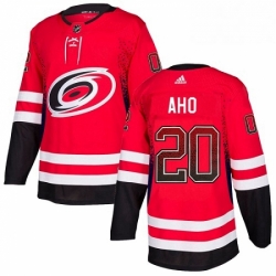 Mens Adidas Carolina Hurricanes 20 Sebastian Aho Authentic Red Drift Fashion NHL Jersey 