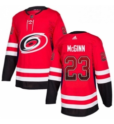 Mens Adidas Carolina Hurricanes 23 Brock McGinn Authentic Red Drift Fashion NHL Jersey 