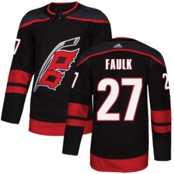 Mens Adidas Carolina Hurricanes 27 Justin Faulk Premier Black Alternate NHL Jersey 