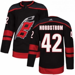 Mens Adidas Carolina Hurricanes 42 Joakim Nordstrom Authentic Black Alternate NHL Jersey 