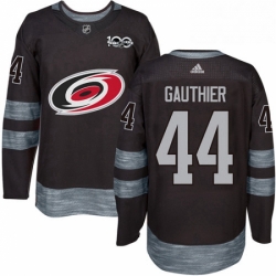 Mens Adidas Carolina Hurricanes 44 Julien Gauthier Premier Black 1917 2017 100th Anniversary NHL Jersey 