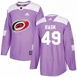 Mens Adidas Carolina Hurricanes 49 Victor Rask Authentic Purple Fights Cancer Practice NHL Jersey 