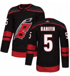 Mens Adidas Carolina Hurricanes 5 Noah Hanifin Premier Black Alternate NHL Jersey 