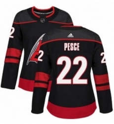 Womens Adidas Carolina Hurricanes 22 Brett Pesce Premier Black Alternate NHL Jersey 