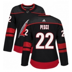 Womens Adidas Carolina Hurricanes 22 Brett Pesce Premier Black Alternate NHL Jersey 