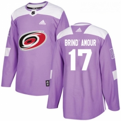 Youth Adidas Carolina Hurricanes 17 Rod BrindAmour Authentic Purple Fights Cancer Practice NHL Jersey 