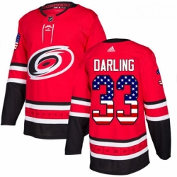 Youth Adidas Carolina Hurricanes 33 Scott Darling Authentic Red USA Flag Fashion NHL Jersey 