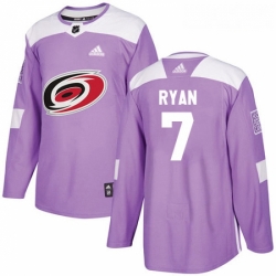 Youth Adidas Carolina Hurricanes 7 Derek Ryan Authentic Purple Fights Cancer Practice NHL Jersey 