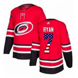 Youth Adidas Carolina Hurricanes 7 Derek Ryan Authentic Red USA Flag Fashion NHL Jersey 