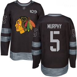 Blackhawks #5 Connor Murphy Black 1917 2017 100th Anniversary Stitched Hockey Jersey