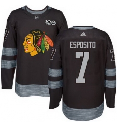 Blackhawks #7 Tony Esposito Black 1917 2017 100th Anniversary Stitched NHL Jersey