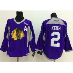 Chicago Blackhawks #2 Duncan Keith Purple Hockey Fights Cancer Stitched NHL Jersey