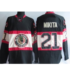 Chicago Blackhawks 21# Mikita black third jerseys