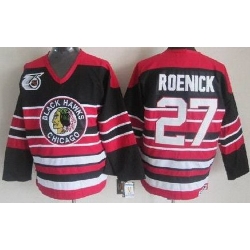 Chicago Blackhawks 27 Jeremy Roenick Black 75th Throwback CCM NHL Jerseys
