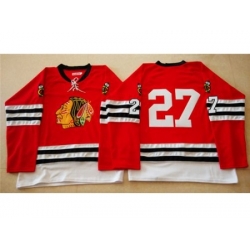 Chicago Blackhawks #27 Johnny Oduya Red Mitchell And Ness 1960-61 Stitched NHL Jersey