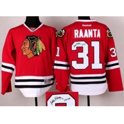 Chicago Blackhawks 31 Antti Raanta Red Signed NHL Hockey Jerseys