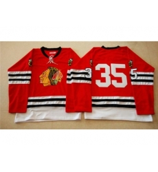 Chicago Blackhawks #35 Tony Esposito Red Mitchell And Ness 1960-61 Stitched NHL Jersey