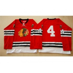 Chicago Blackhawks #4 Niklas Hjalmarsson Red Mitchell And Ness 1960-61 Stitched NHL Jersey