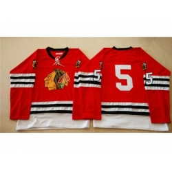 Chicago Blackhawks #5 David Rundblad Red Mitchell And Ness 1960-61 Stitched NHL Jersey