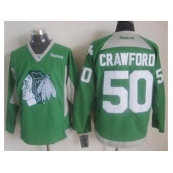 Chicago Blackhawks #50 Corey Crawford Green Practice Stitched NHL Jersey