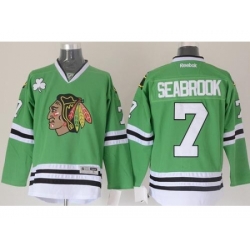 Chicago Blackhawks #7 Brent Seabrook Green Stitched NHL Jersey