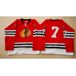 Chicago Blackhawks #7 Chris Chelios Red Mitchell And Ness 1960-61 Stitched NHL Jersey