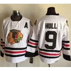 Chicago Blackhawks  #9 Bobby Hull White CCM Throwback Stitched NHL Jersey