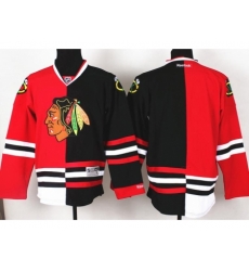 Chicago Blackhawks Blank Black Red Split NHL Jerseys